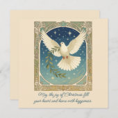 Vredesduif met olijftak decor wenskaart feestdagenkaart (Voorkant / Achterkant)