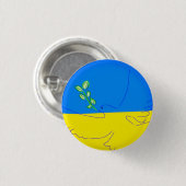Vredesduif Oekraïne handbeschilderd Ronde Button 3,2 Cm (Voorkant /achterkant)