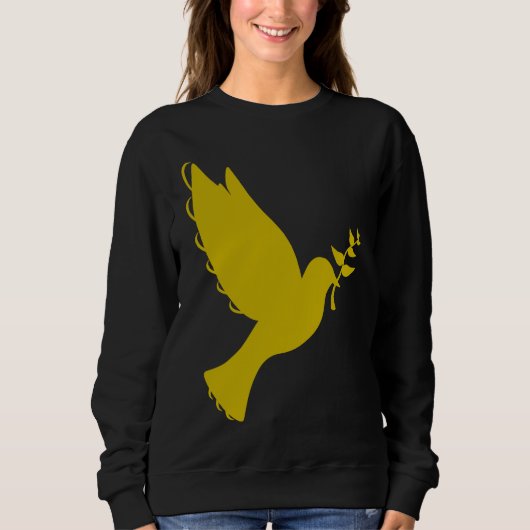 Vredesduif Olijftak Duif Vogel Hippy Trui (Voorkant)