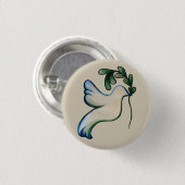 Vredesduif op aarde van hoop ronde button 3,2 cm (Voorkant /achterkant)