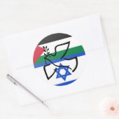 Vredesduif over Israël Palestina Ronde Sticker (Envelop)