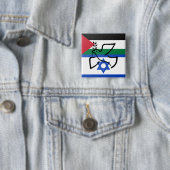 Vredesduif over Israël Palestina Vierkante Button 5,1 Cm (In situ)