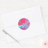 Vredesduif Pop kunst in heet roze Ronde Sticker (Envelop)