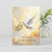 Vredesduif Prettig Kerstfeest Kerstkaart (Staand voorkant)
