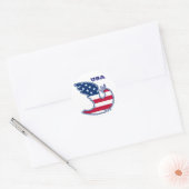 Vredesduif. USA Patriottisch Ontwerp Ronde Sticker (Envelop)