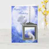 Vredesduif Verjaardag Kaart (Gele Bloem)