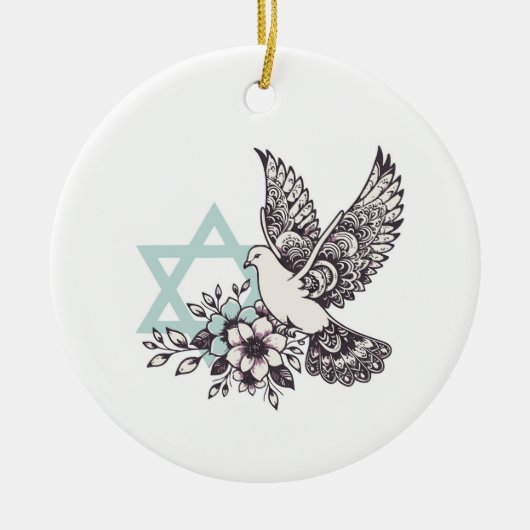 vredesduif voor israël keramisch ornament (Voorkant)