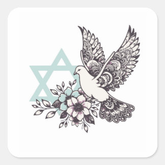 vredesduif voor israël vierkante sticker