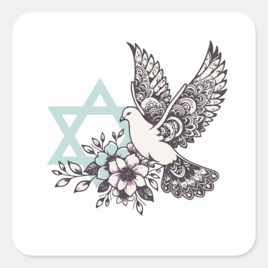 vredesduif voor israël vierkante sticker (Voorkant)