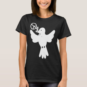 Vredesduif vredesteken witte duif vrede t-shirt