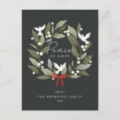 Vredesduiven en boog Vrolijk Kerstfeest Feestdagenkaart (Voorkant)