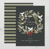 Vredesduiven en boog Vrolijk Kerstfeest Feestdagenkaart (Voorkant / Achterkant)