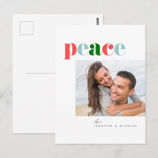 Vredesfeestdag | VOEG JE FAMILIEPHOTO TOE Briefkaart (Voorkant / Achterkant)