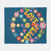 VREDESFREEDOM 60s 70s  Tie Dye Hippie Fleece Deken (Voorkant (Horizontaal))