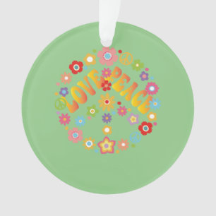 VREDESFREEDOM 60s 70s Tie Dye Hippie Ornament