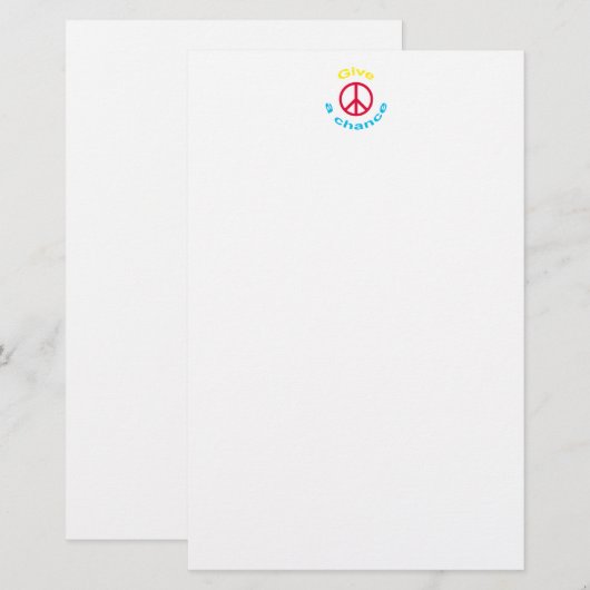 Vredesgebaar Briefpapier (Voorkant / Achterkant)