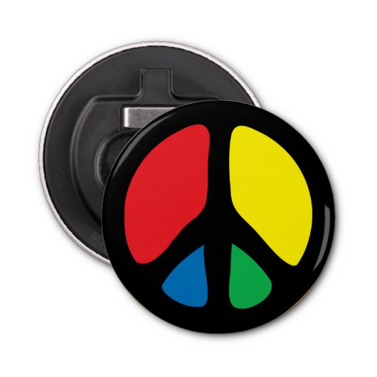 Vredesgebaar Button Flesopener (Voorkant)