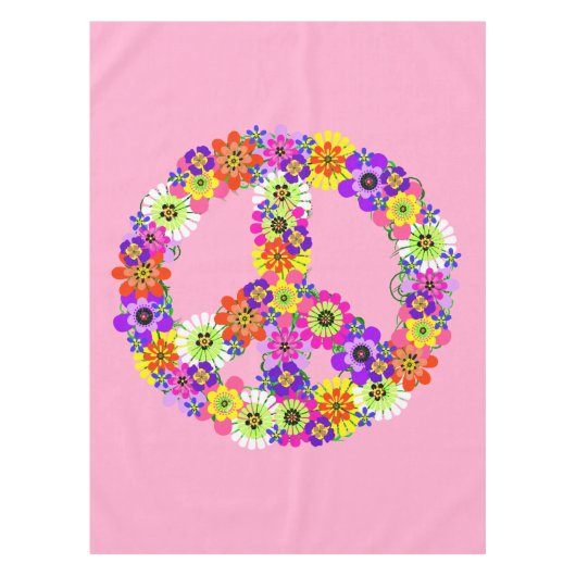 Vredesgebaar Floral in lichtroze Tafelkleed (Voorkant)