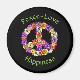 Vredesgebaar Floral Peace Love Geluk Magneet