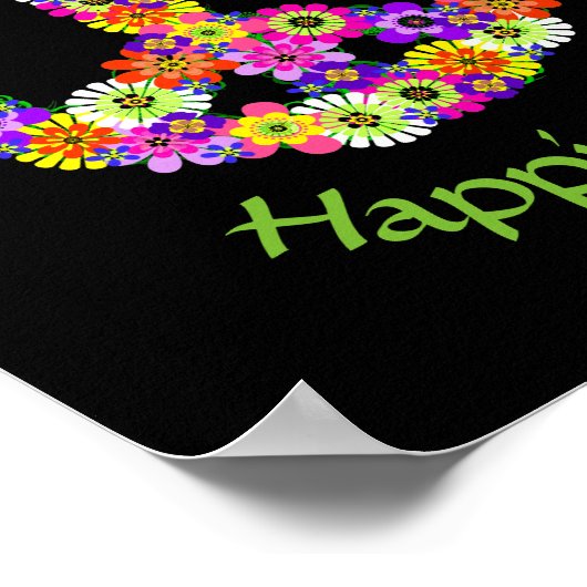 Vredesgebaar Floral Peace Love Geluk Poster (Hoek)