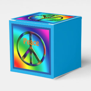 Vredesgebaar Hippie Party Favor Box Bedankdoosjes
