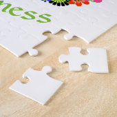 Vredesgebaar liefde en geluk op wit legpuzzel (Zijkant)