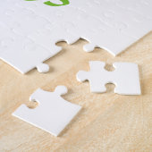 Vredesgebaar liefde en geluk op wit legpuzzel (Zijkant)