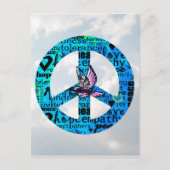 Vredesgebaar met vrolijk nieuwjaar voor Dove Briefkaart (Voorkant)