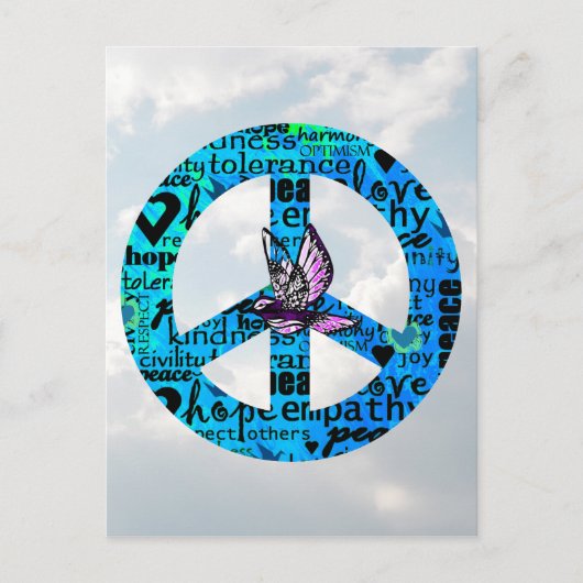 Vredesgebaar met vrolijk nieuwjaar voor Dove Briefkaart (Voorkant)