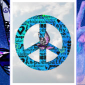 Vredesgebaar met vrolijk nieuwjaar voor Dove Briefkaart