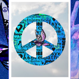 Vredesgebaar met vrolijk nieuwjaar voor Dove Briefkaart