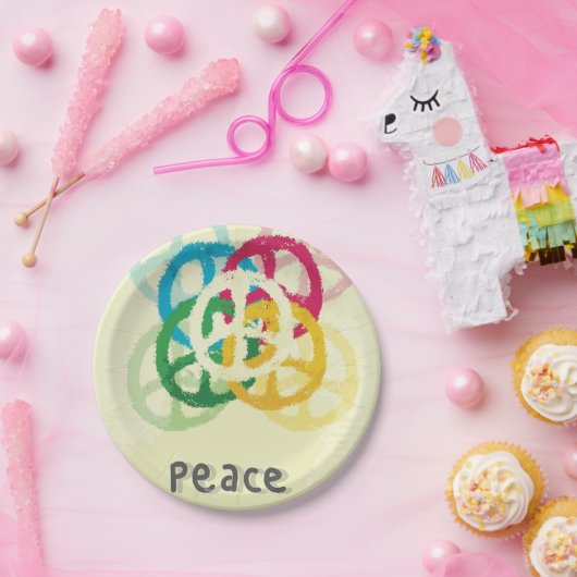 Vredesgebaar Papieren Bordje (Feest)