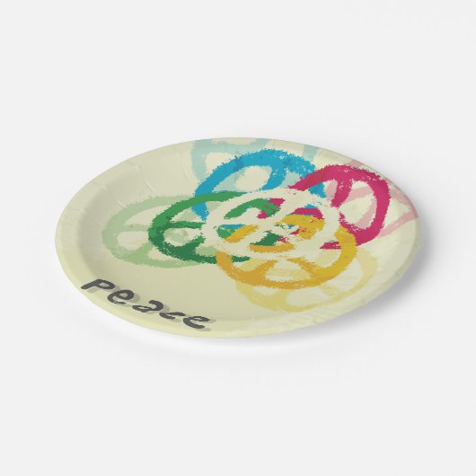 Vredesgebaar Papieren Bordje (Gekanteld)