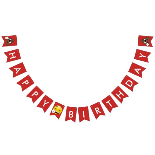 Vredesgebaar Poop Emoji Birthday Banner (Alle)