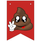 Vredesgebaar Poop Emoji Birthday Banner (Eerste vlag)