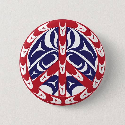 Vredesgebaar Ronde Button 5,7 Cm (Voorkant)