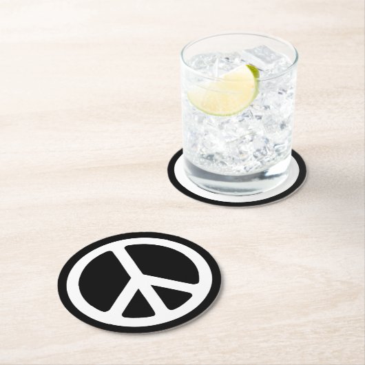 Vredesgebaar Ronde Kartonnen Onderzetter (Insitu)