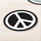 Vredesgebaar Ronde Kartonnen Onderzetter (Gebogen)