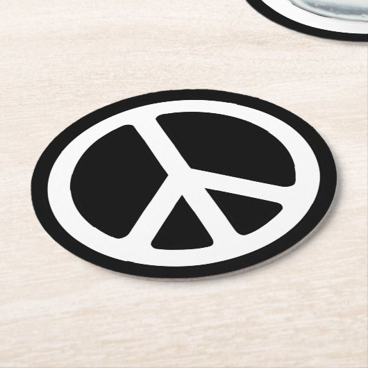 Vredesgebaar Ronde Kartonnen Onderzetter (Gebogen)