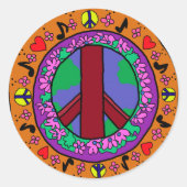 Vredesgebaar Ronde Sticker (Voorkant)