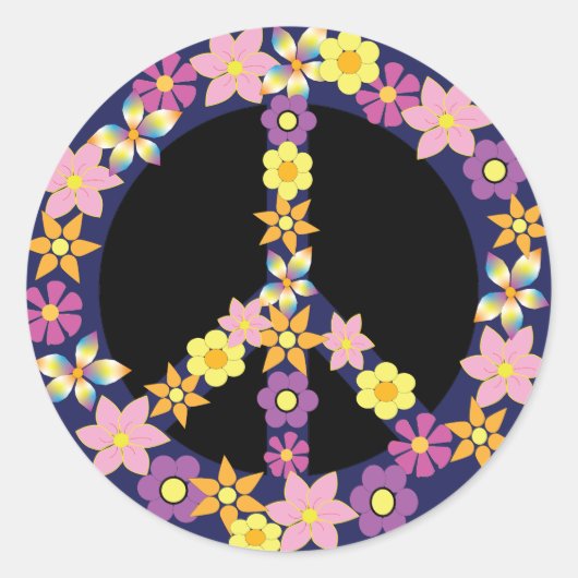 Vredesgebaar Ronde Sticker (Voorkant)