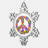 Vredesgebaar Tin Sneeuwvlok Ornament (Rechts)