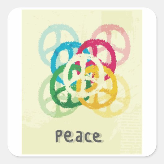 Vredesgebaar Vierkante Sticker (Voorkant)