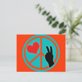 Vredesgebaar Vrede en Liefde Briefkaart (Staand voorkant)