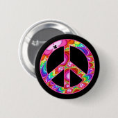 Vredesgebaren Fractal Groovy Trip Ronde Button 5,7 Cm (Voorkant /achterkant)