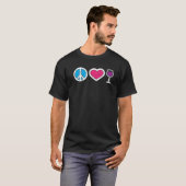 Vredesgebaren, liefdeshart en wijn | Cute Wine Lov T-shirt (Voorkant volledig)