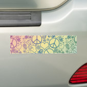 Vredesgebaren Symbool Rainbow Bumpersticker (Op auto)