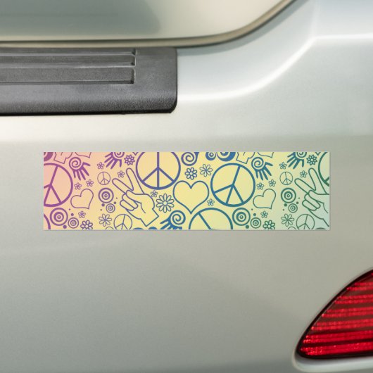 Vredesgebaren Symbool Rainbow Bumpersticker (Op auto)