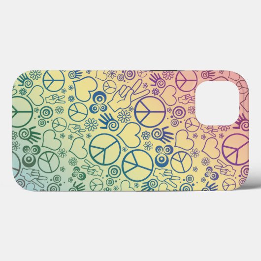 Vredesgebaren Symbool Rainbow Case-Mate iPhone Case (Achterkant (horizontaal))