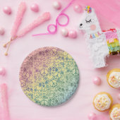 Vredesgebaren Symbool Rainbow Papieren Bordje (Feest)